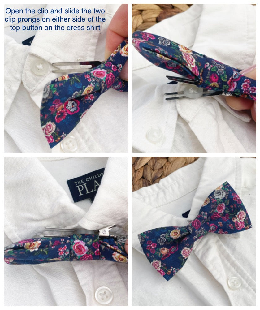 Greenery and Floral Bow Tie