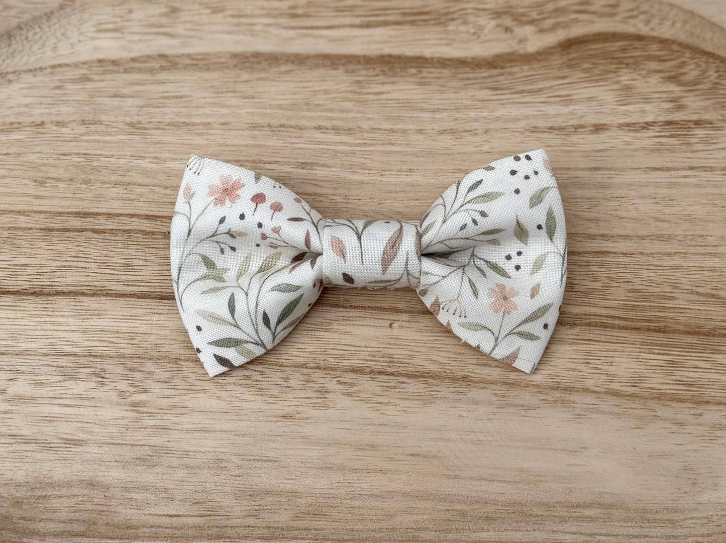 Greenery and Floral Bow Tie