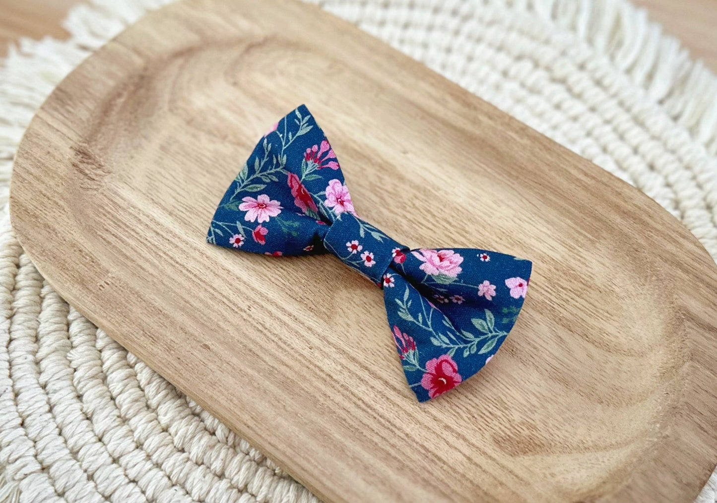 Blue Floral Bow Tie