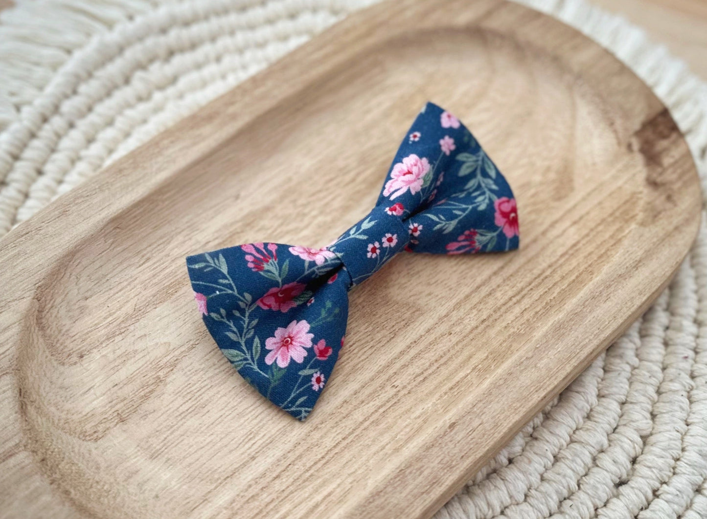 Blue Floral Bow Tie