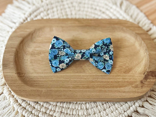 Blue Floral Bow Tie