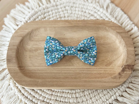 Blue Floral Bow Tie