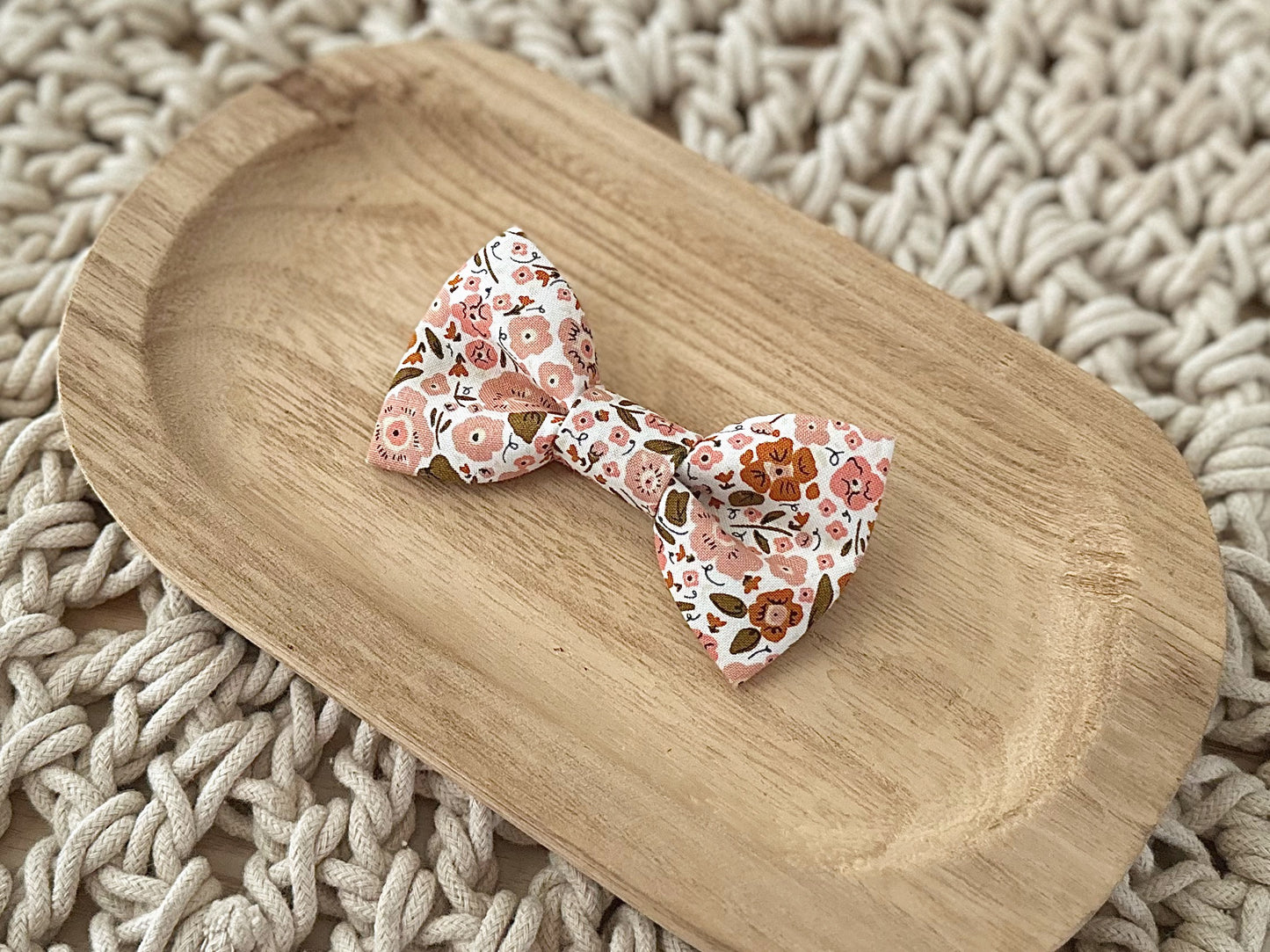 Pink Florals Bow Tie