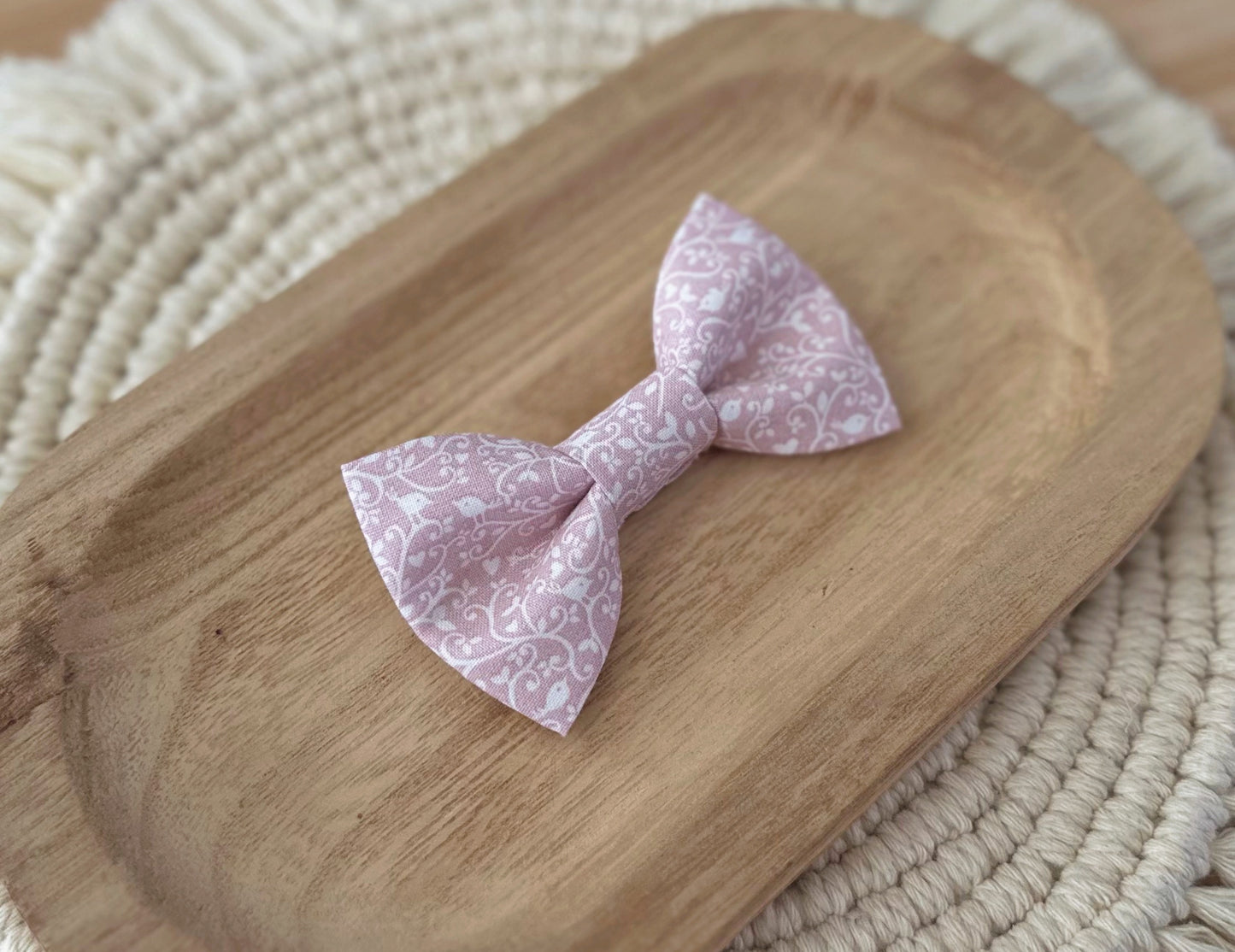 Pink Florals Bow Tie