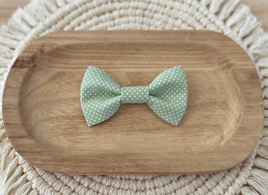 Sage Green Polka Dot Bow Tie