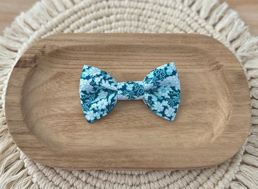 Blue & Teal Floral Bow Tie