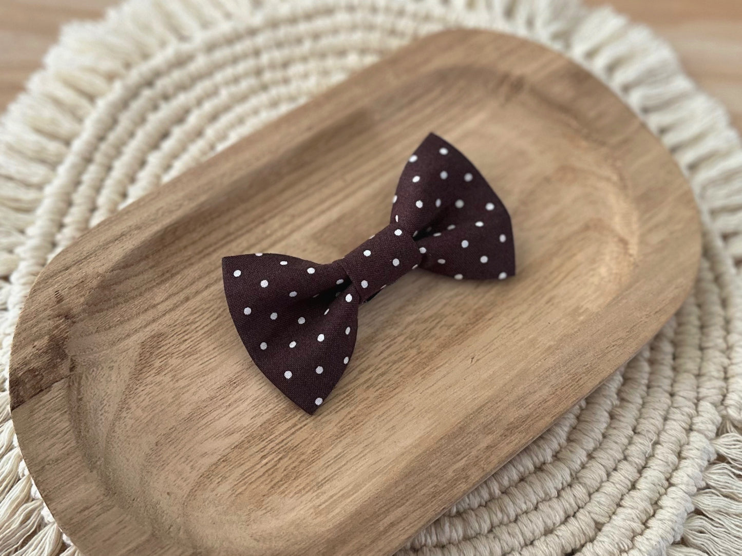 Brown Polka Dot Bow Tie