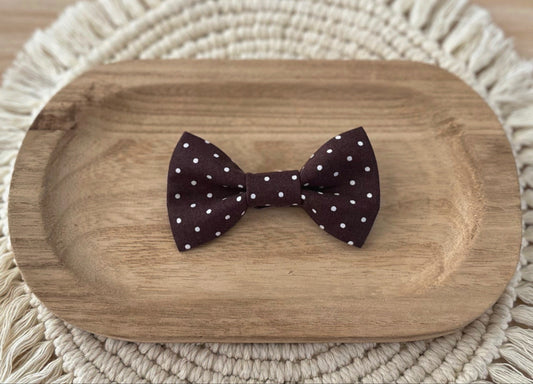 Brown Polka Dot Bow Tie