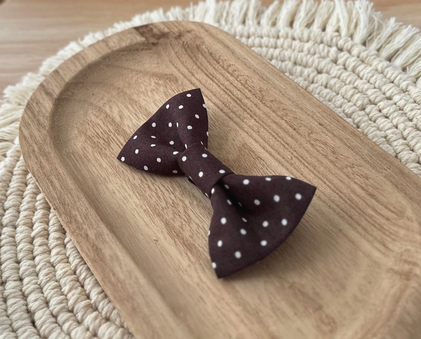 Brown Polka Dot Bow Tie