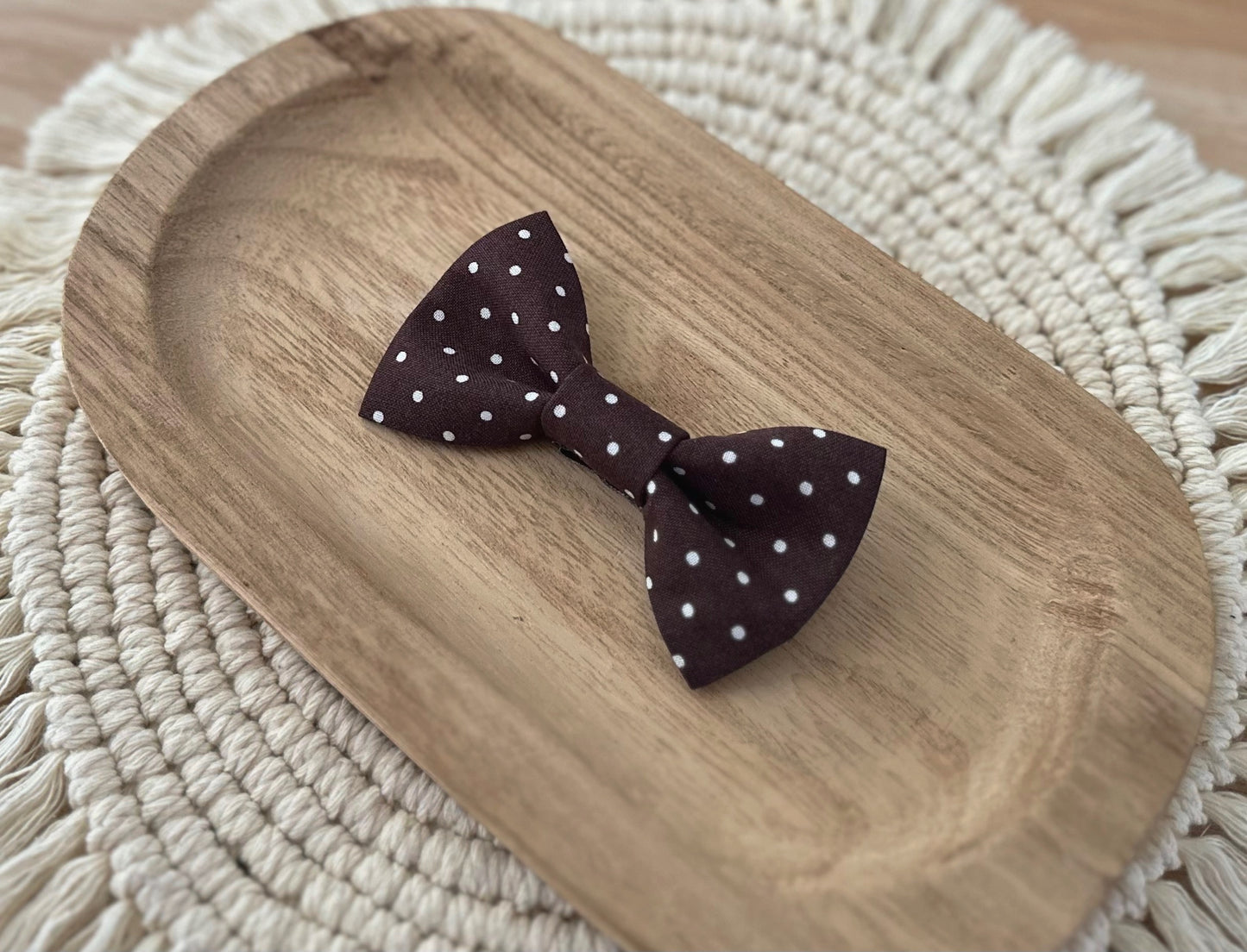Brown Polka Dot Bow Tie