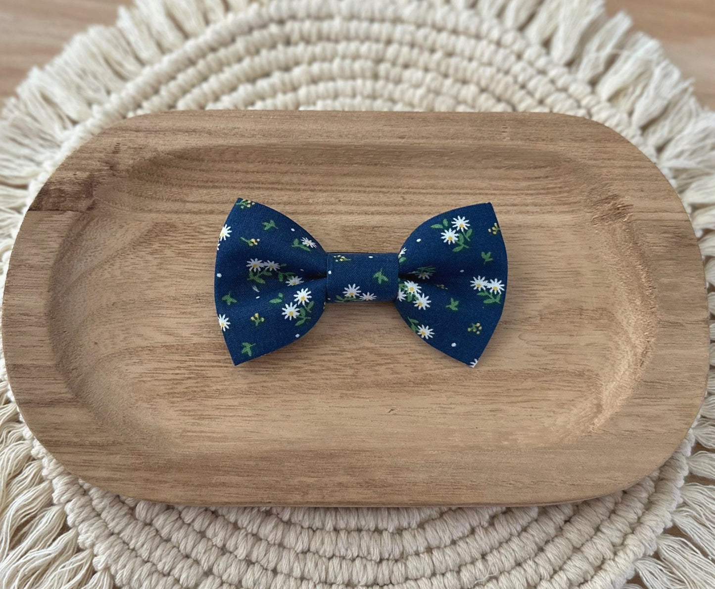 Blue Floral Bow Tie