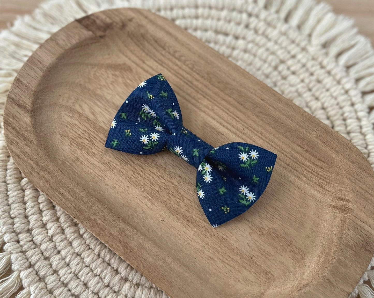 Blue Floral Bow Tie