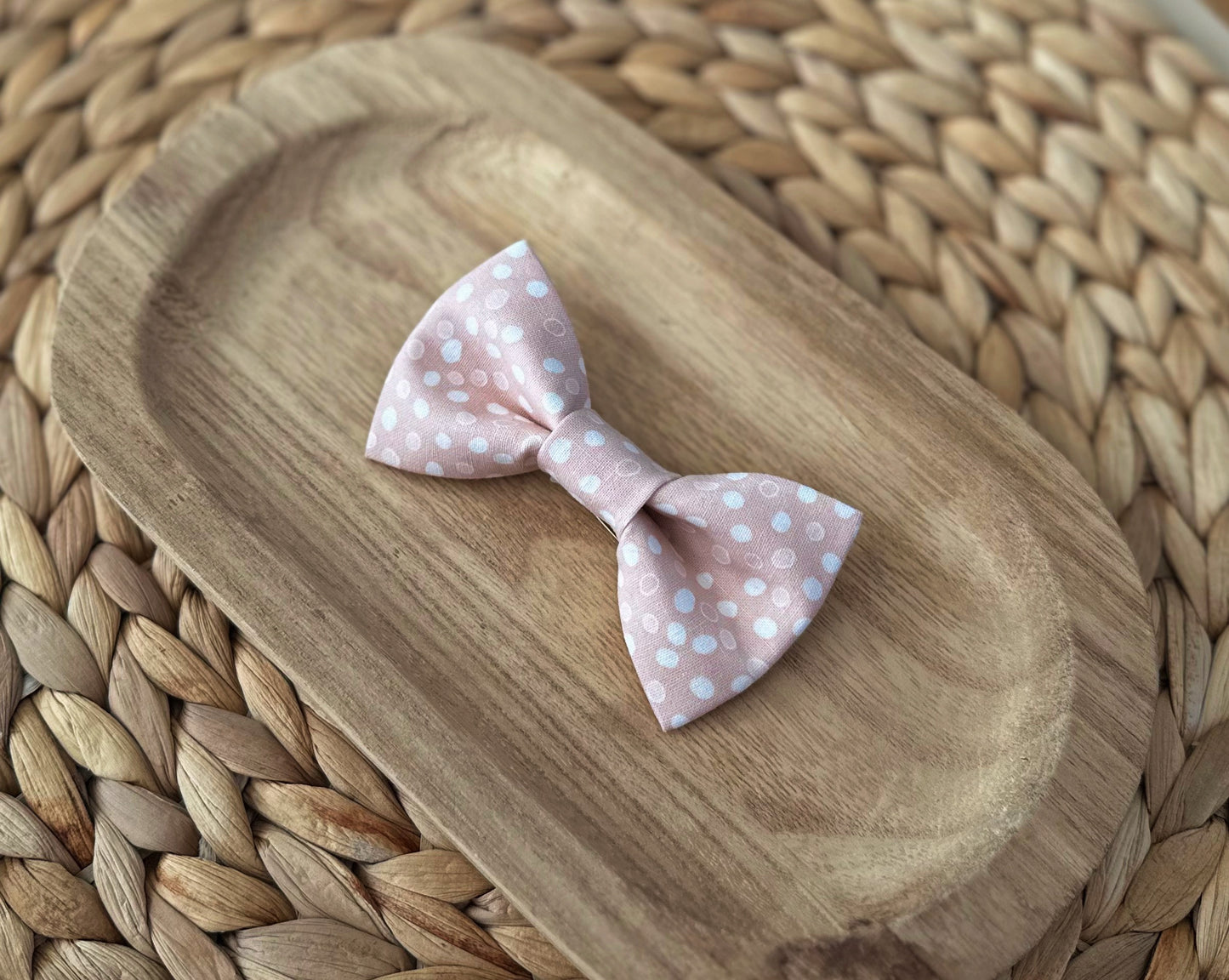 Pink & White Polka Dot Bow Tie