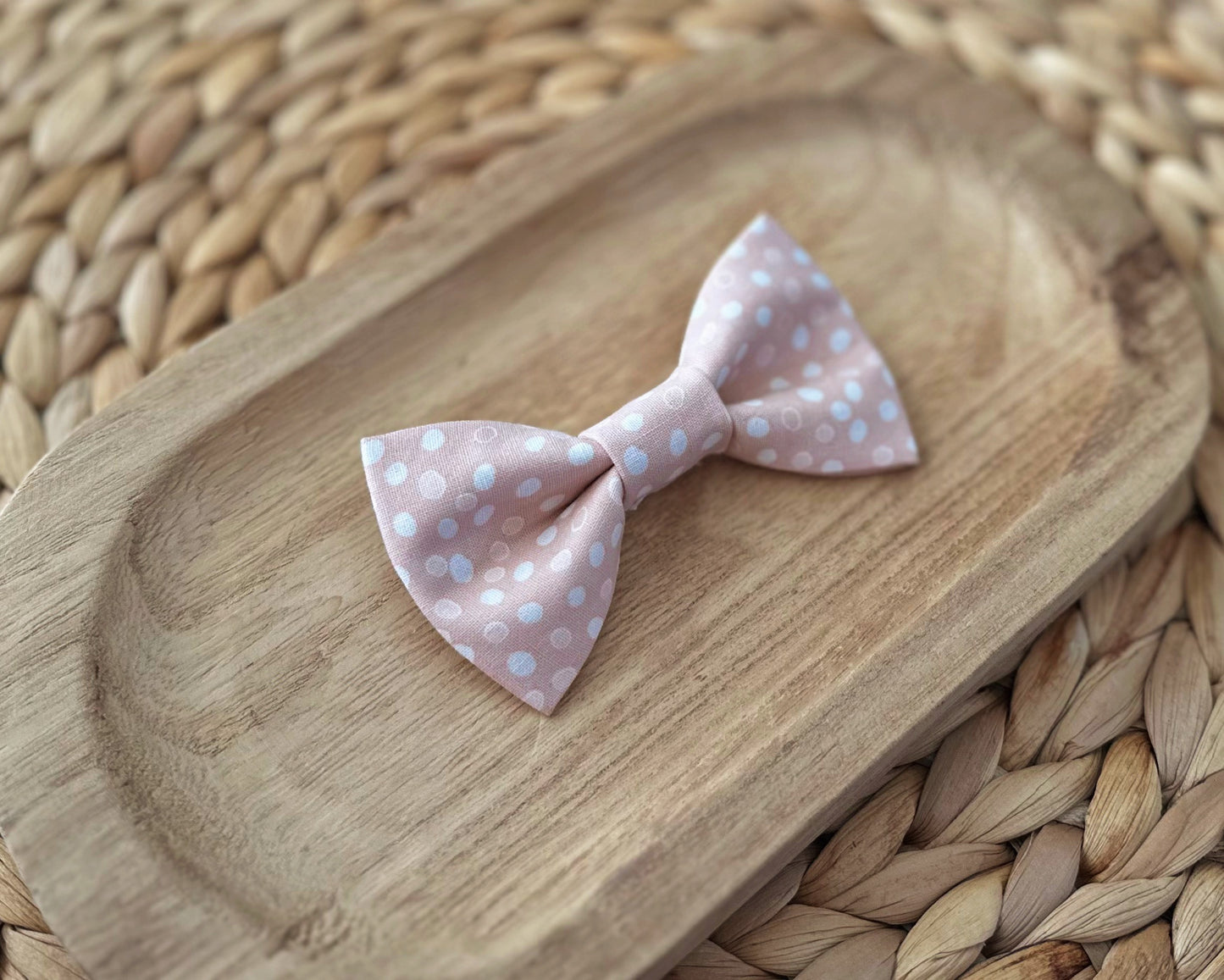 Pink & White Polka Dot Bow Tie