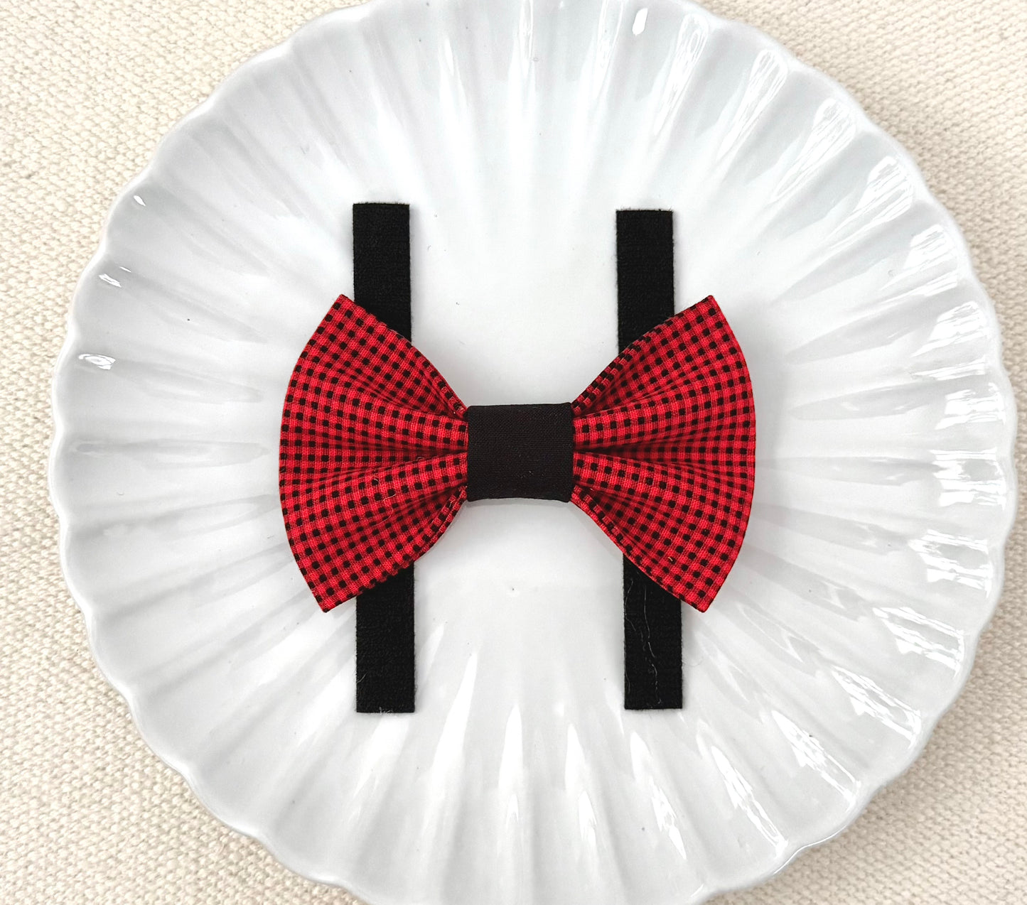 Red & Black Plaid Pet Bow Tie