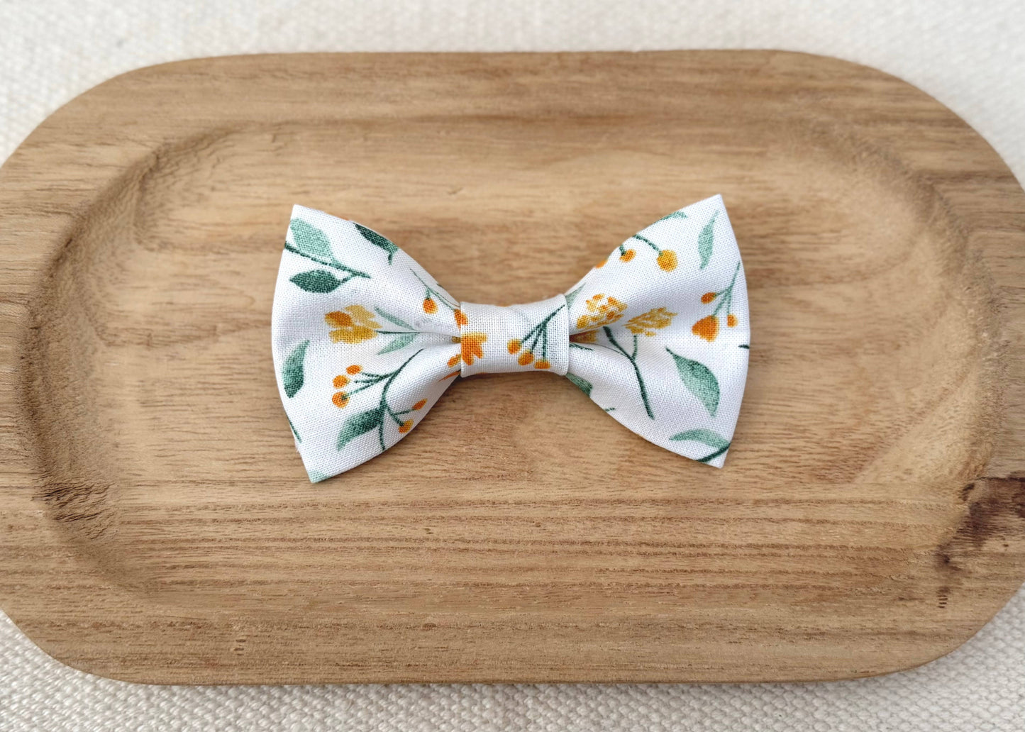 Green and Yellow Floral Bow Tie