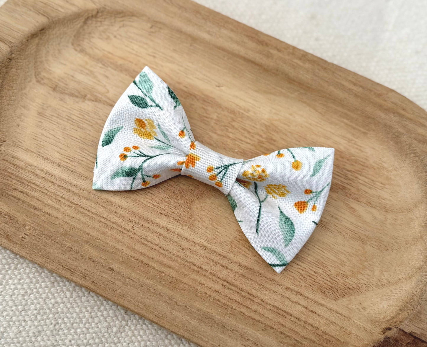 Green and Yellow Floral Bow Tie