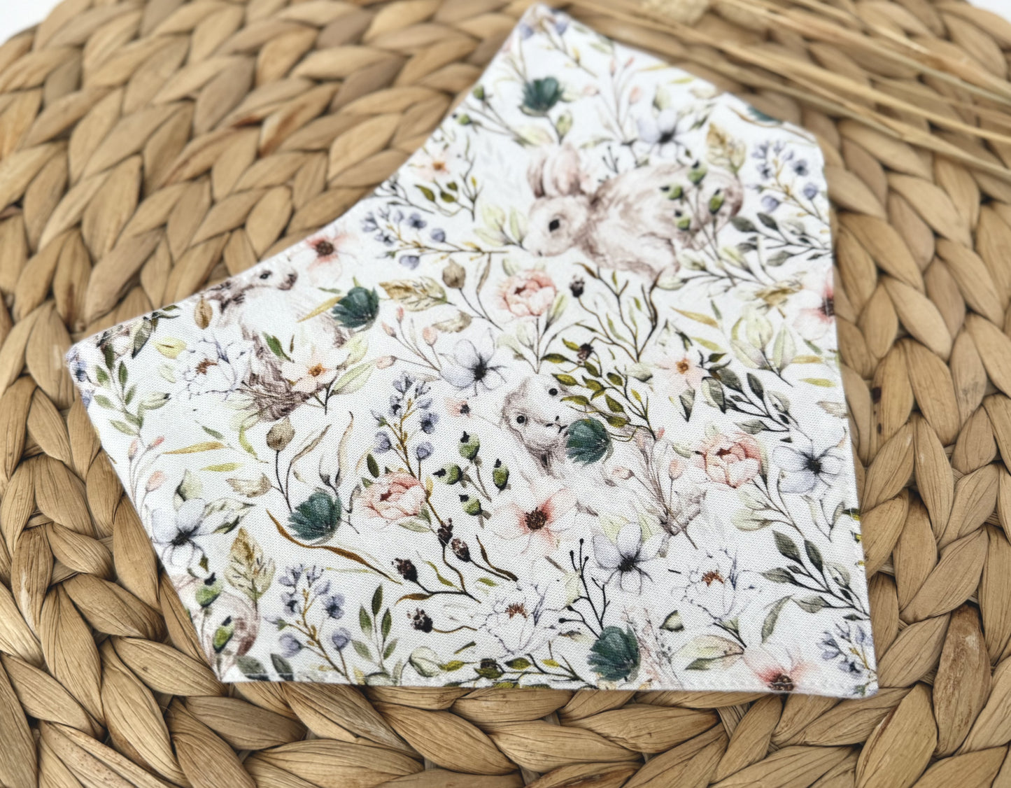 Bunnies & Florals Baby Bib