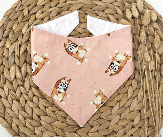 Pink Bluey Baby Bib