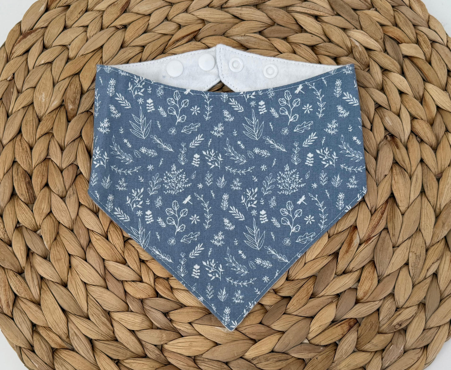 Blue & White Florals Baby Bib