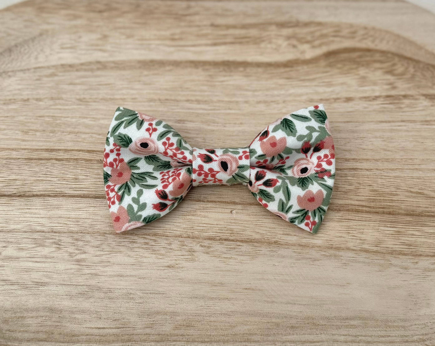 Pink & Green Floral Bow Tie