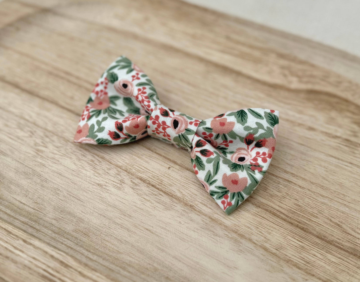 Pink & Green Floral Bow Tie