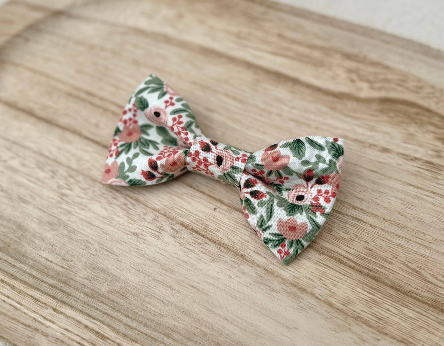 Pink & Green Floral Bow Tie