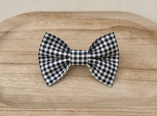 Navy Plaid Pet Bow Tie