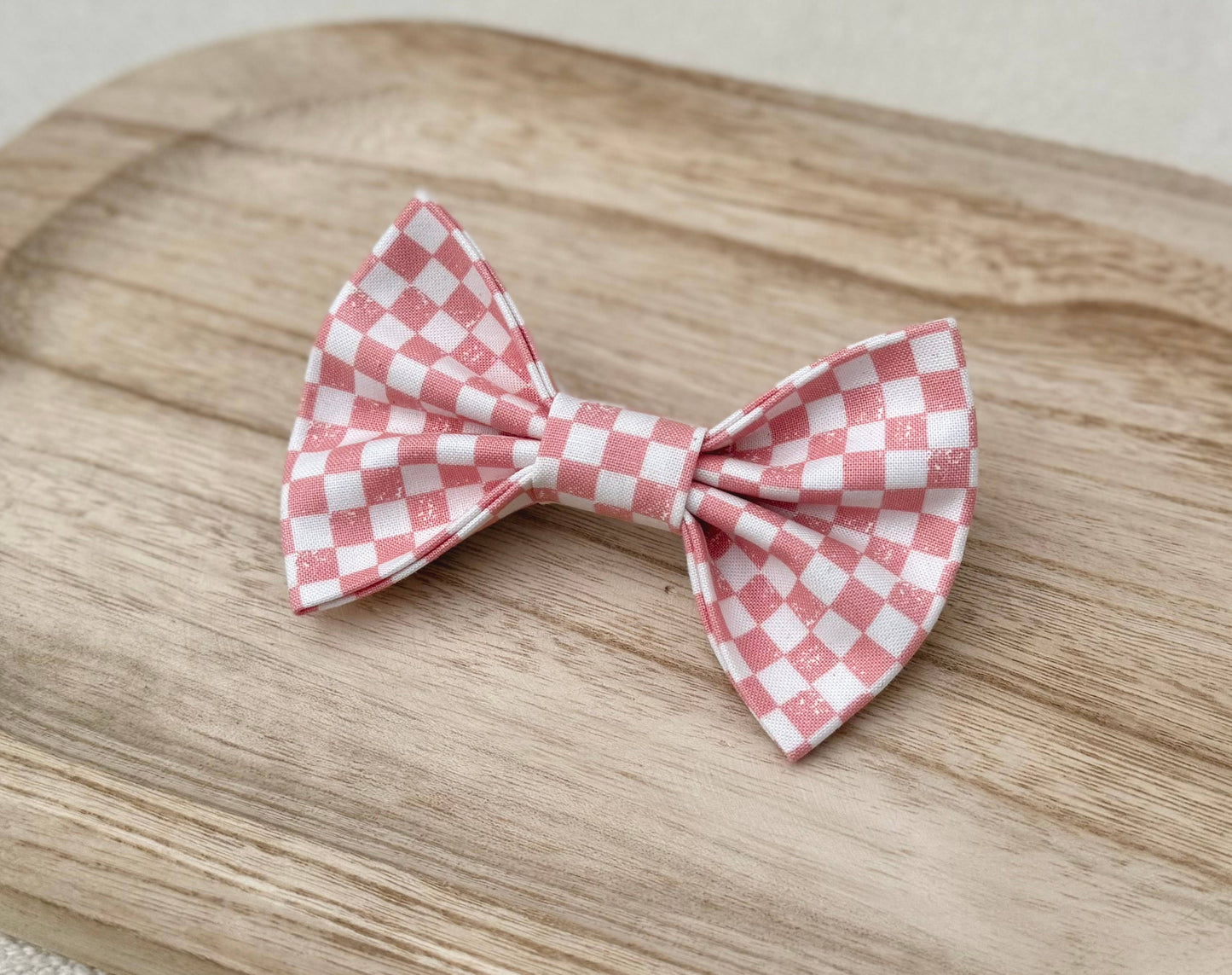 Pink Checkered Pet Bow Tie