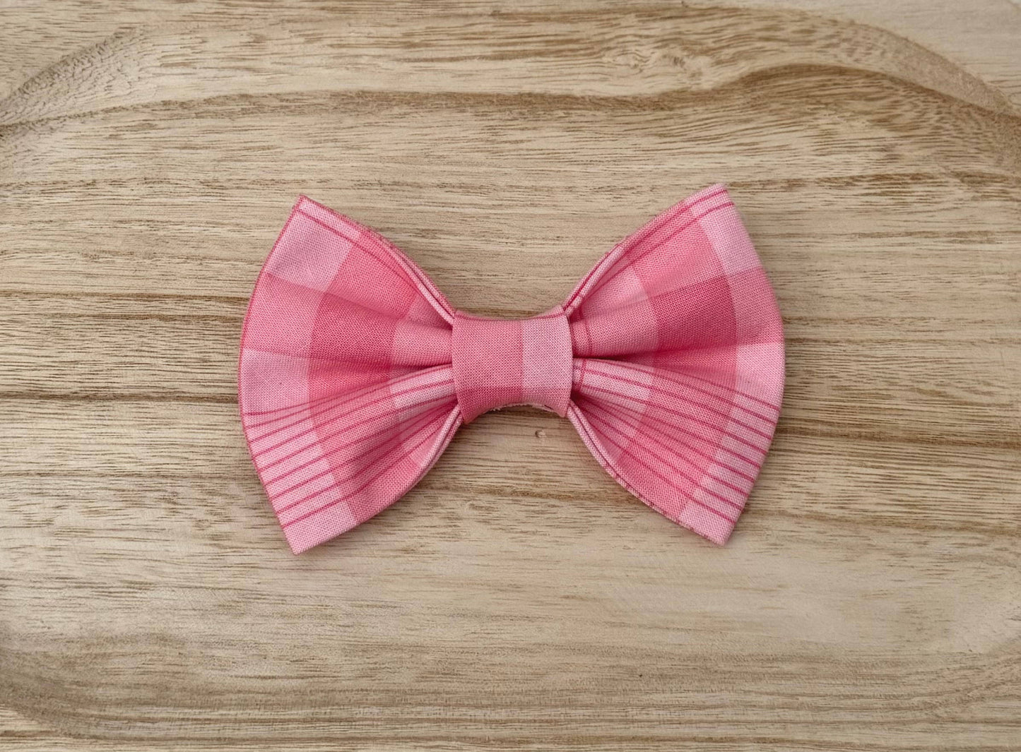 Pink Plaid Pet Bow Tie