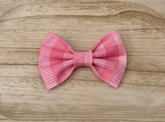 Pink Plaid Pet Bow Tie