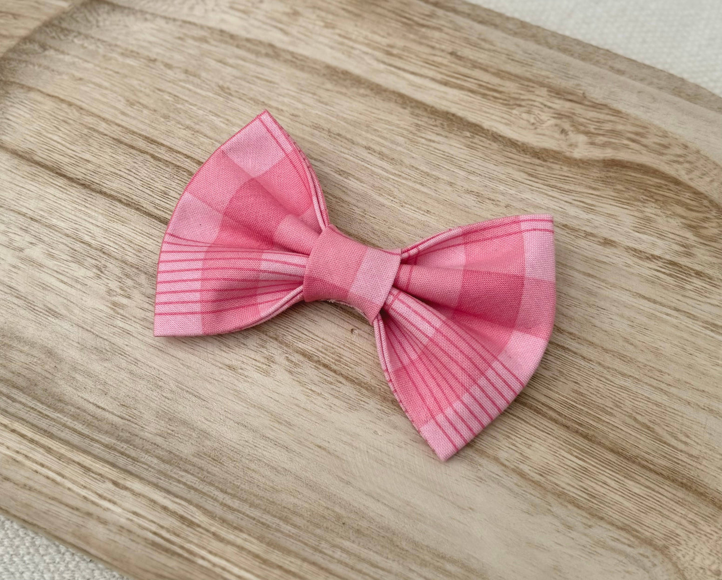 Pink Plaid Pet Bow Tie