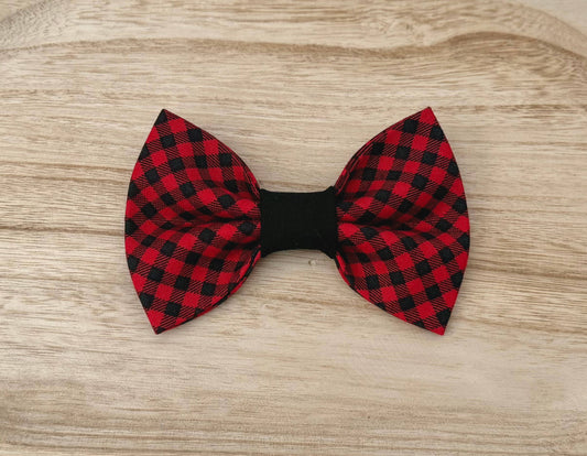 Red & Black Plaid Pet Bow Tie