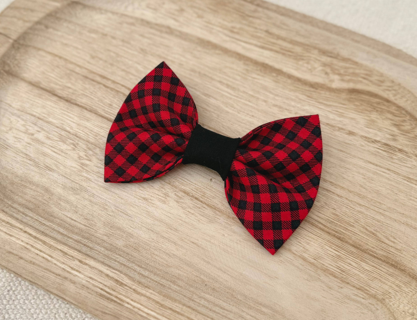 Red & Black Plaid Pet Bow Tie