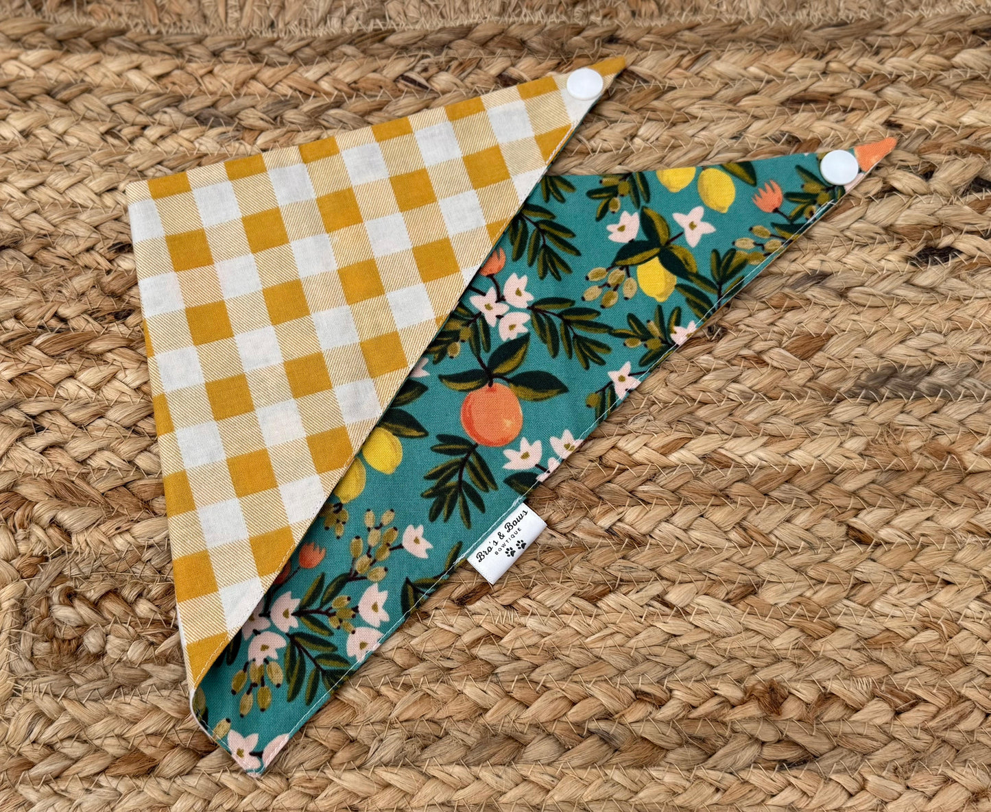 Lemons and Peaches Pet Bandana Bib