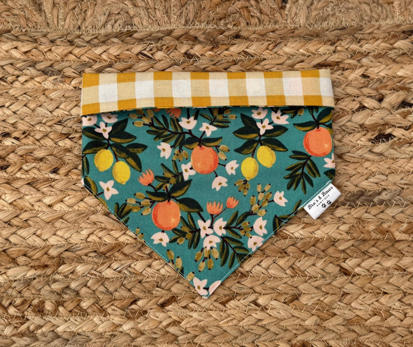 Lemons and Peaches Pet Bandana Bib