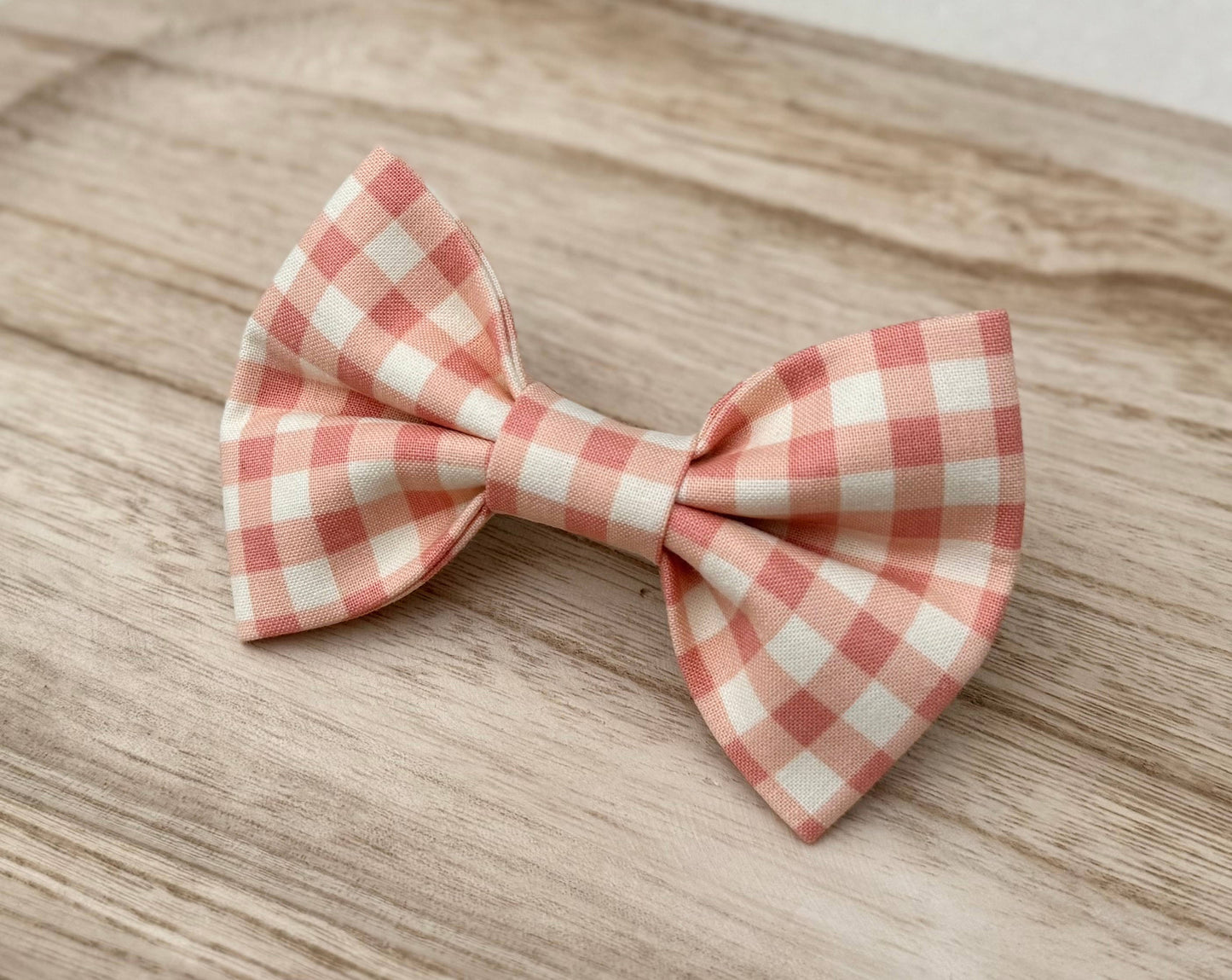 Pink Plaid Pet Bow Tie