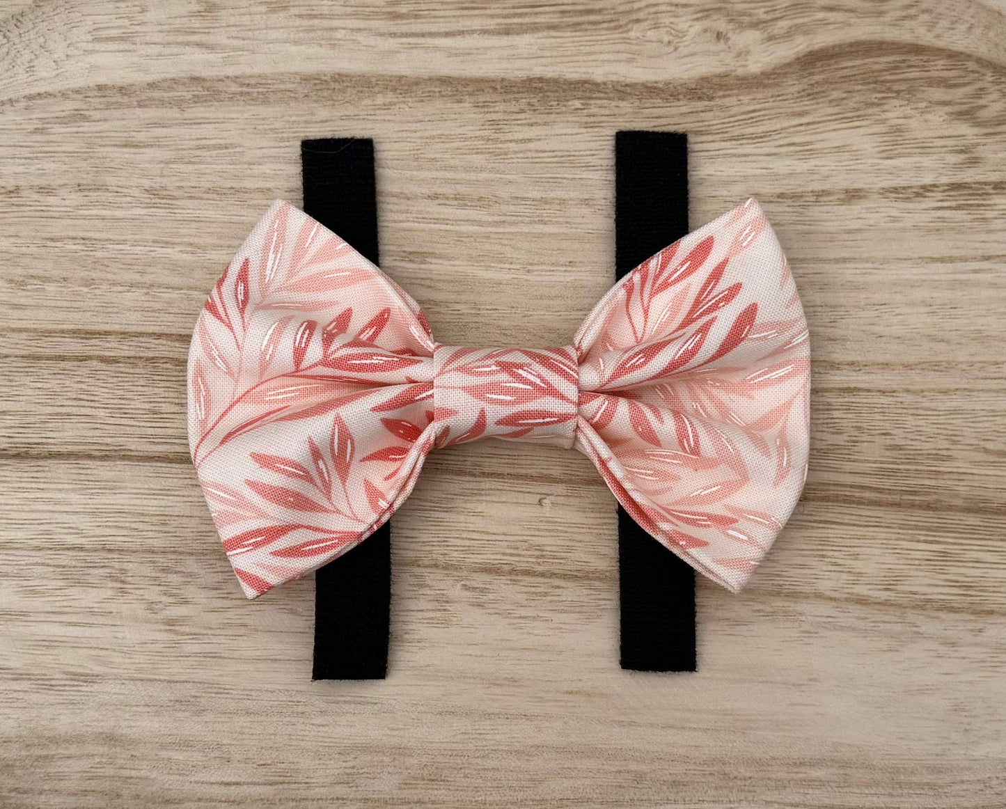 Pink Leaves Pet Bow Tie