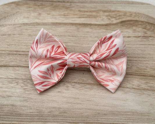 Pink Leaves Pet Bow Tie