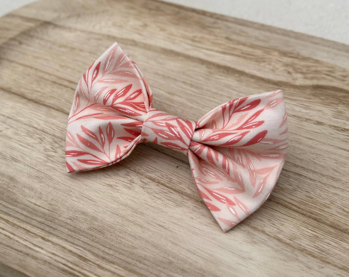 Pink Leaves Pet Bow Tie