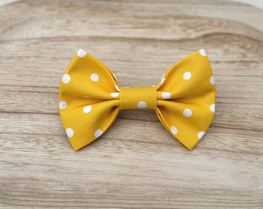 Yellow Polka Dot Pet Bow Tie
