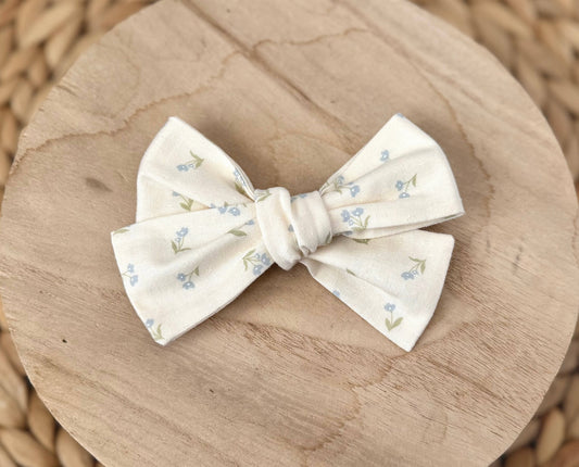 Mini Blue Floral Hair Bow