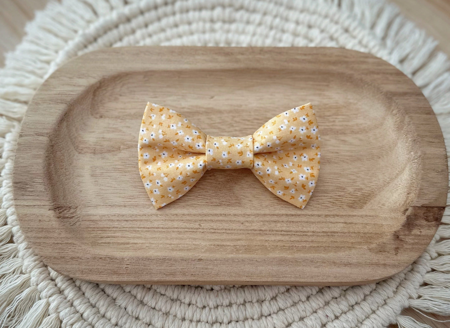 Yellow Floral Bow Tie
