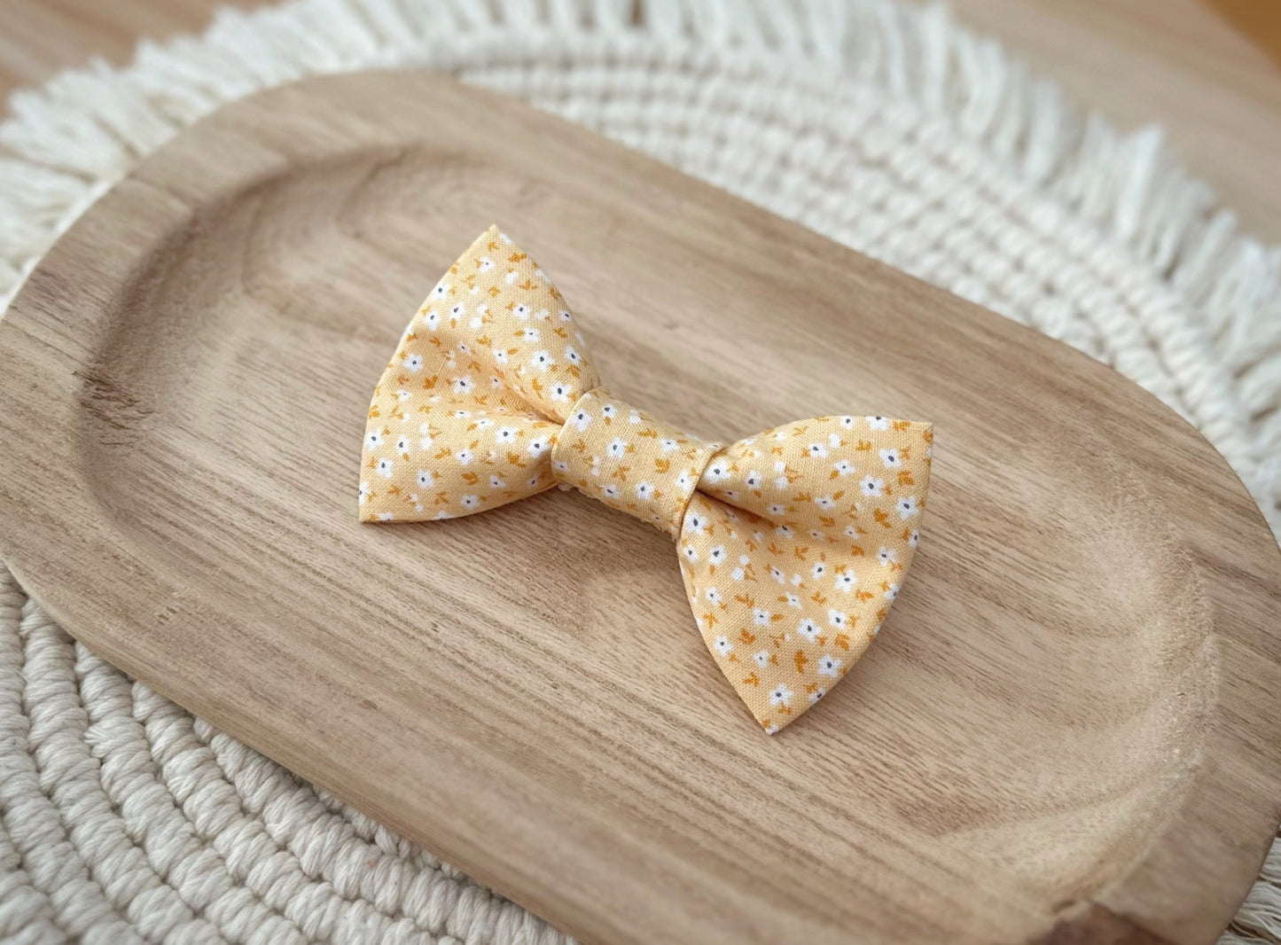 Yellow Floral Bow Tie