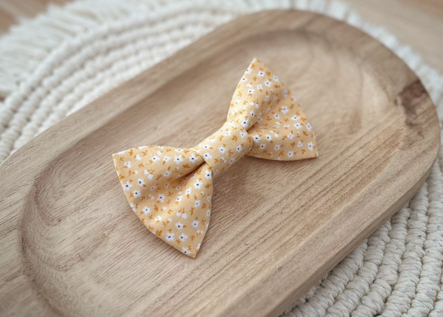 Yellow Floral Bow Tie
