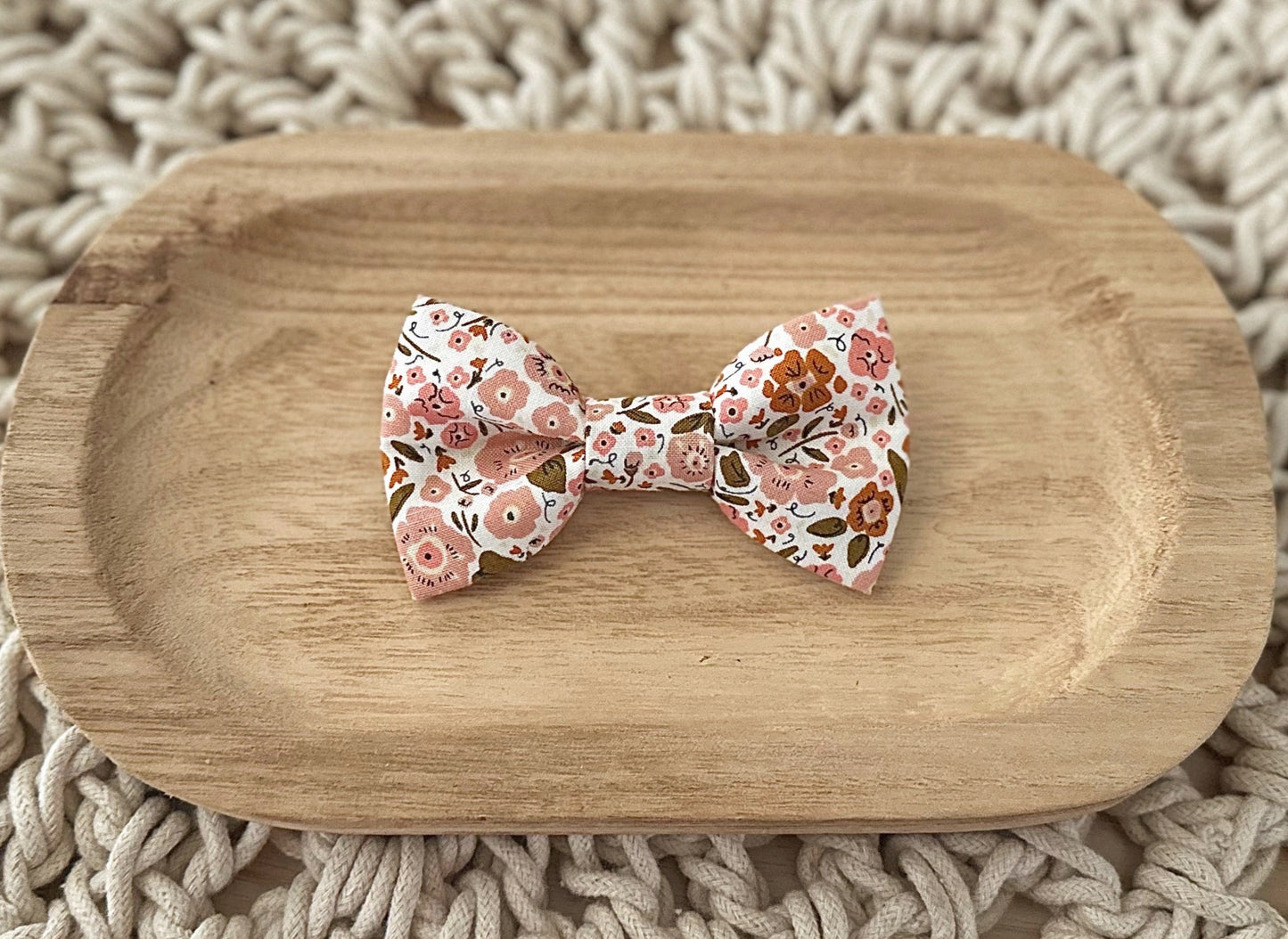 Pink Florals Bow Tie