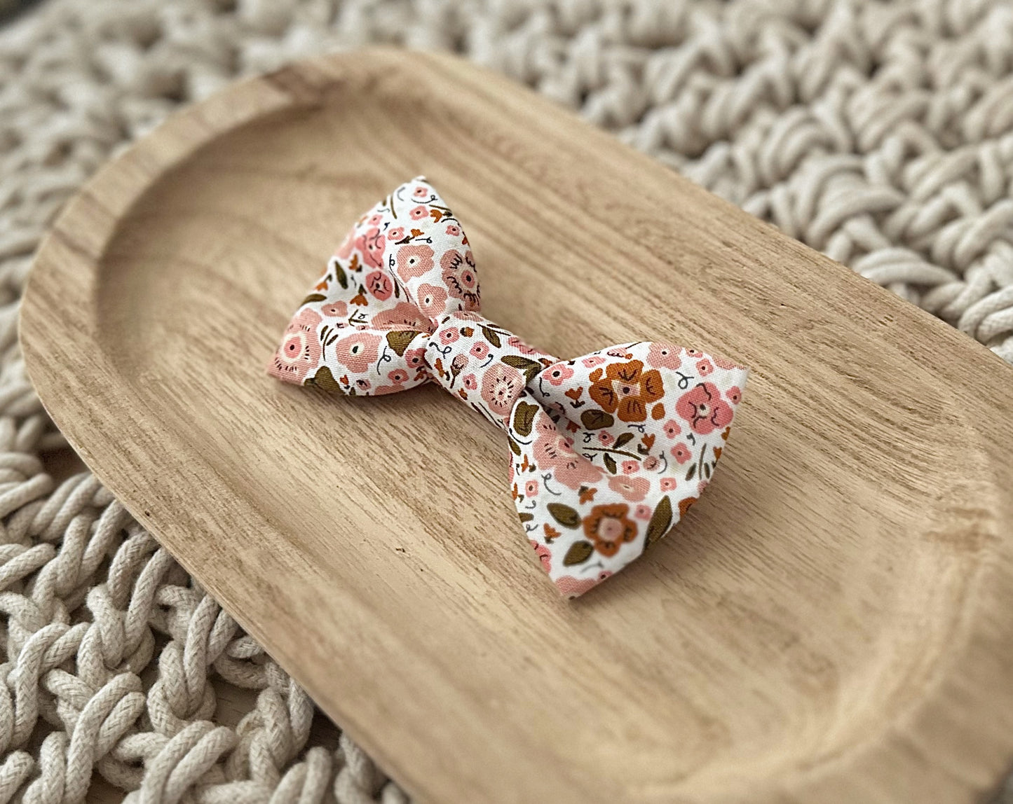 Pink Florals Bow Tie