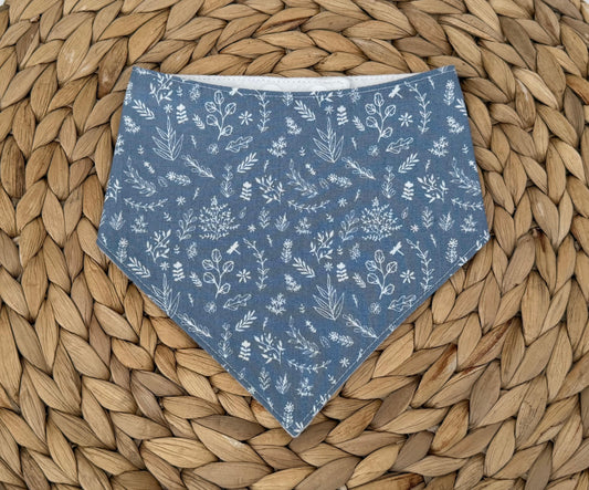 Blue & White Florals Baby Bib