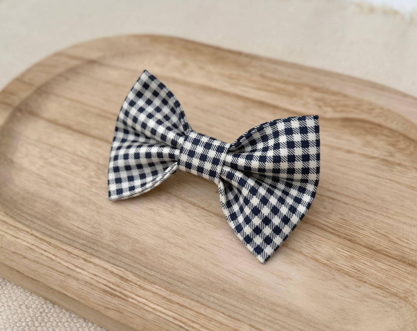 Navy Plaid Pet Bow Tie