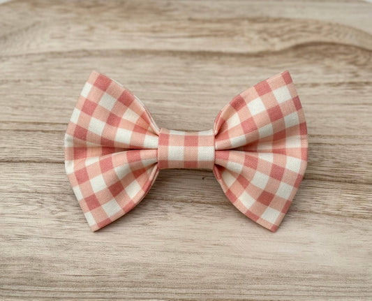 Pink Plaid Pet Bow Tie